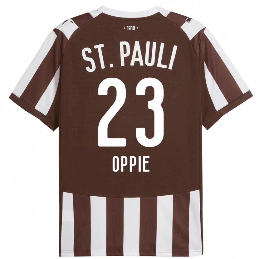 Danxen Enfant Maillot Louis Oppie #23 Café Blanc Tenues Domicile 2025/26 T-Shirt
