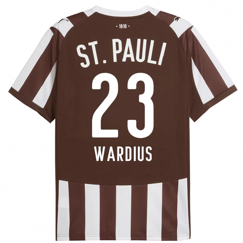 Danxen Enfant Maillot Jack Wardius #23 Café Blanc Tenues Domicile 2025/26 T-Shirt