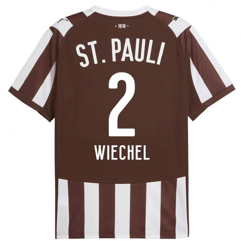 Danxen Enfant Maillot Jan Wiechel #2 Café Blanc Tenues Domicile 2025/26 T-Shirt