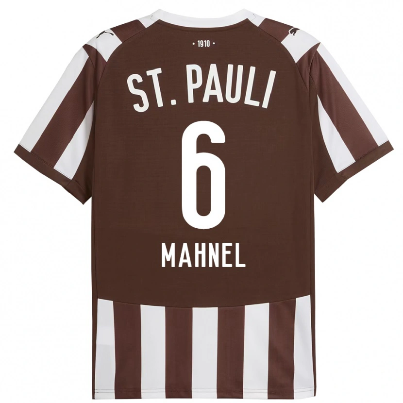 Danxen Enfant Maillot Thieß Mahnel #6 Café Blanc Tenues Domicile 2025/26 T-Shirt