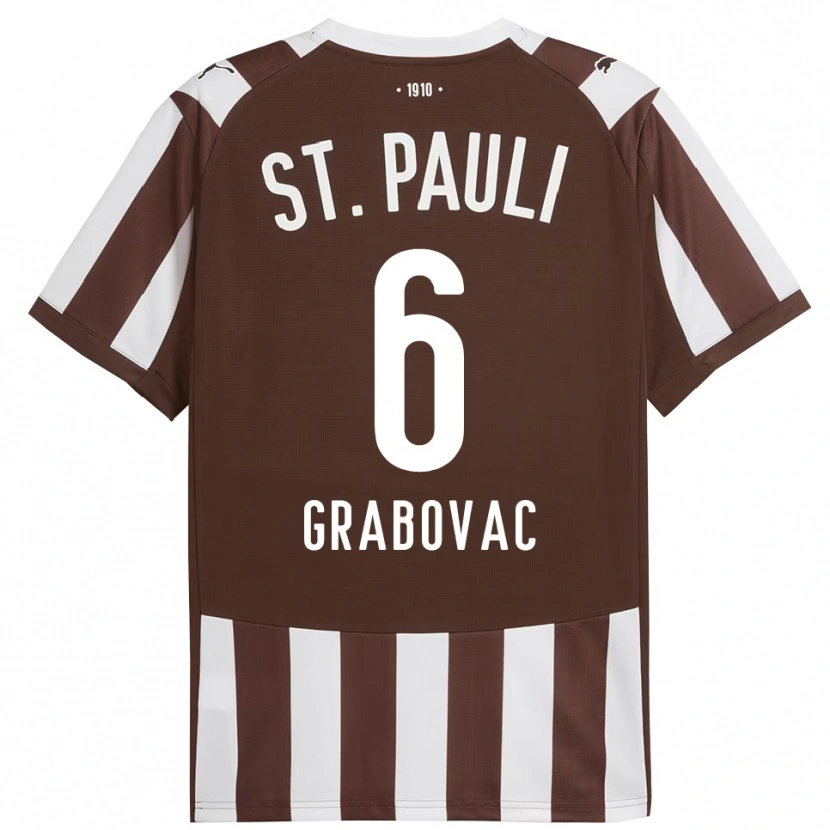 Danxen Enfant Maillot Danijel Grabovac #6 Café Blanc Tenues Domicile 2025/26 T-Shirt