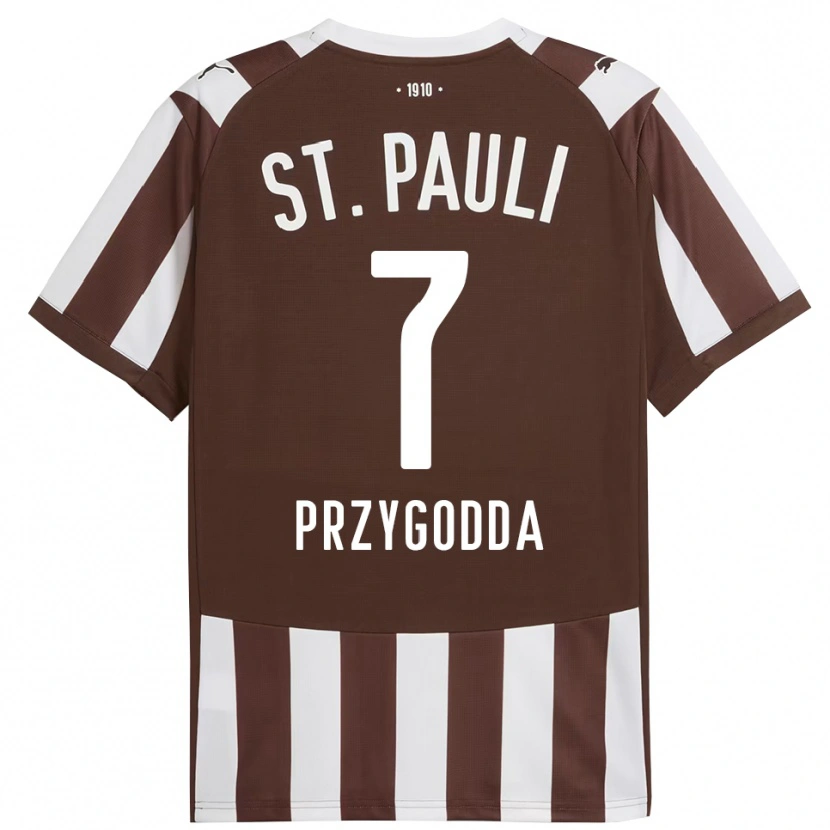Danxen Enfant Maillot Claudio Fabrizio Gonzalez Przygodda #7 Café Blanc Tenues Domicile 2025/26 T-Shirt