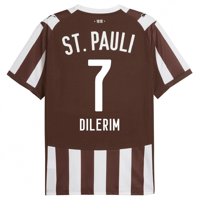 Danxen Enfant Maillot Taylan Dilerim #7 Café Blanc Tenues Domicile 2025/26 T-Shirt