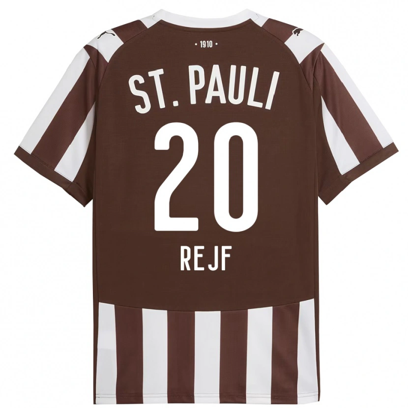 Danxen Enfant Maillot Petr Rejf #20 Café Blanc Tenues Domicile 2025/26 T-Shirt