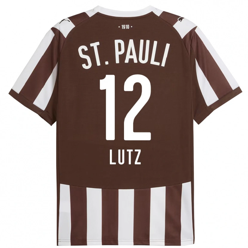 Danxen Enfant Maillot Josefin Lutz #12 Café Blanc Tenues Domicile 2025/26 T-Shirt