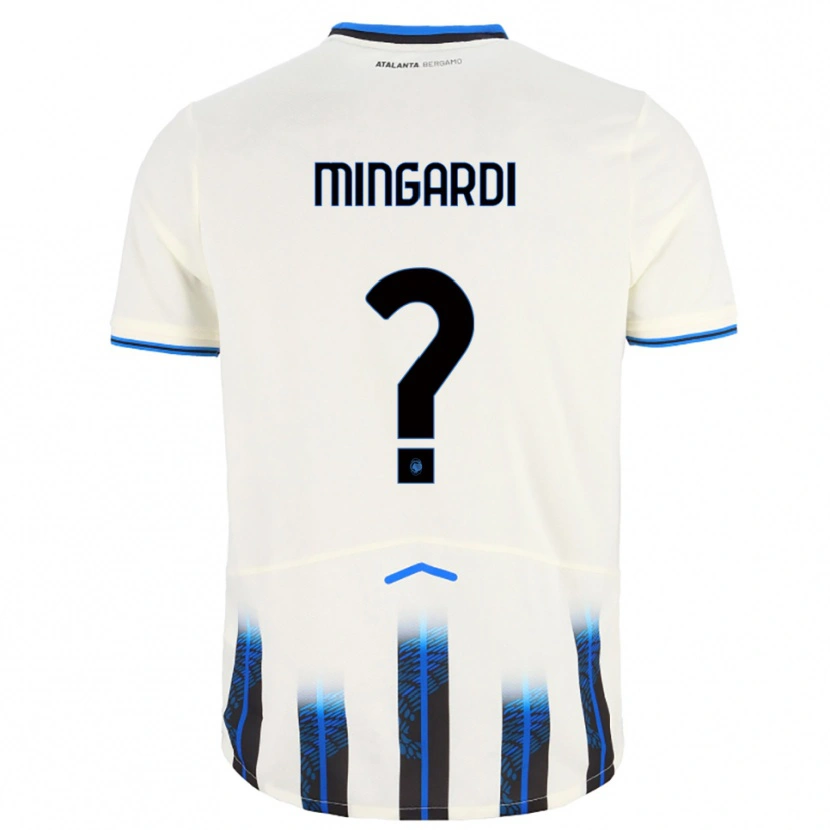 Danxen Enfant Maillot Davide Mingardi #0 Blanc Bleu Tenues Extérieur 2025/26 T-Shirt