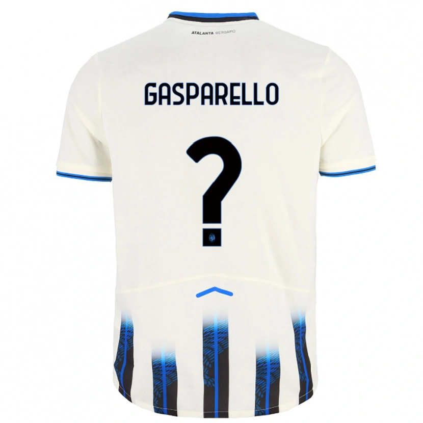 Danxen Enfant Maillot Francesco Gasparello #0 Blanc Bleu Tenues Extérieur 2025/26 T-Shirt