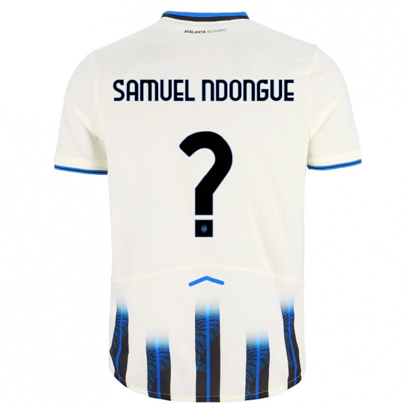 Danxen Enfant Maillot Frederick Samuel Ndongue #0 Blanc Bleu Tenues Extérieur 2025/26 T-Shirt