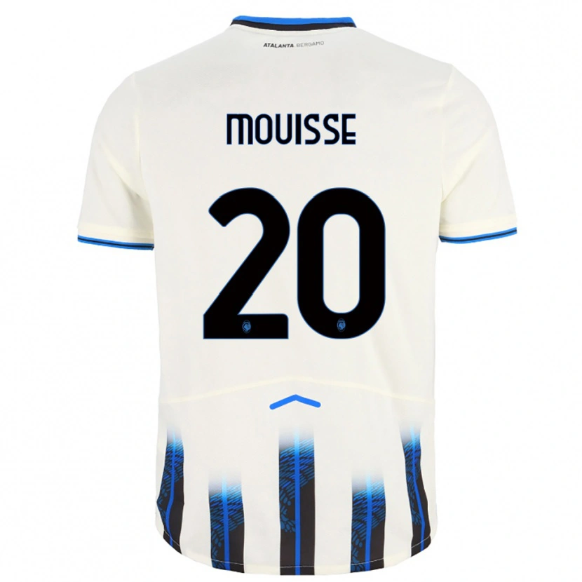 Danxen Enfant Maillot Samir Mouisse #20 Blanc Bleu Tenues Extérieur 2025/26 T-Shirt