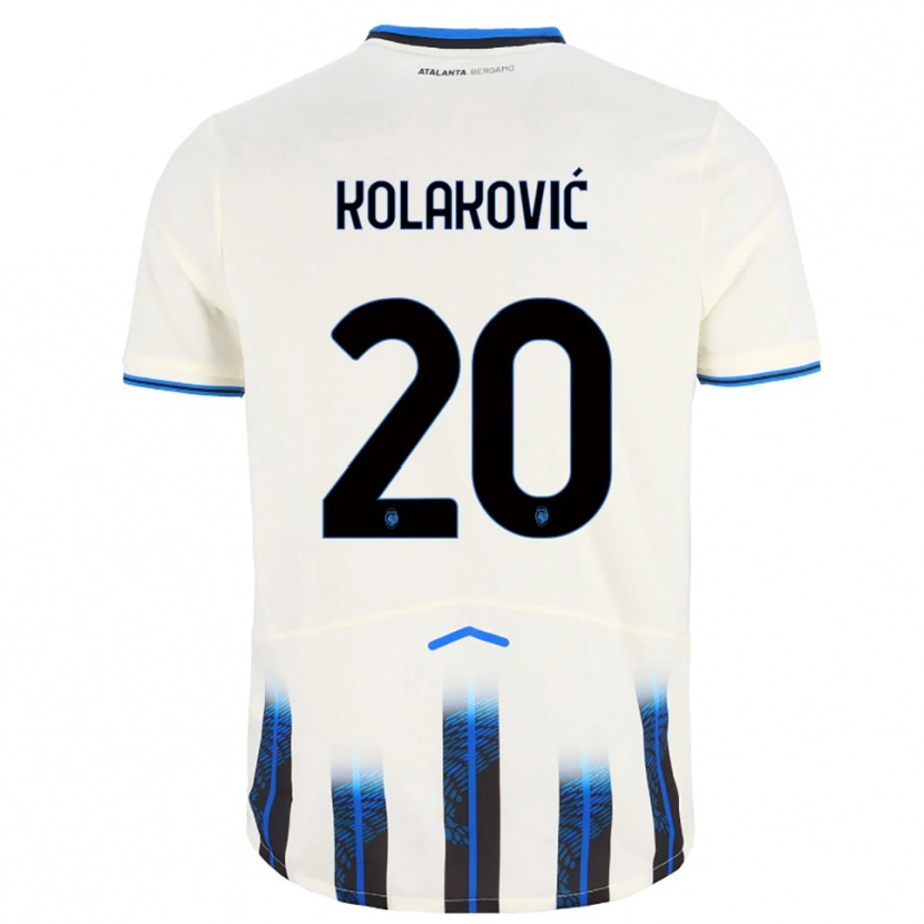 Danxen Enfant Maillot Vinko Kolaković #20 Blanc Bleu Tenues Extérieur 2025/26 T-Shirt
