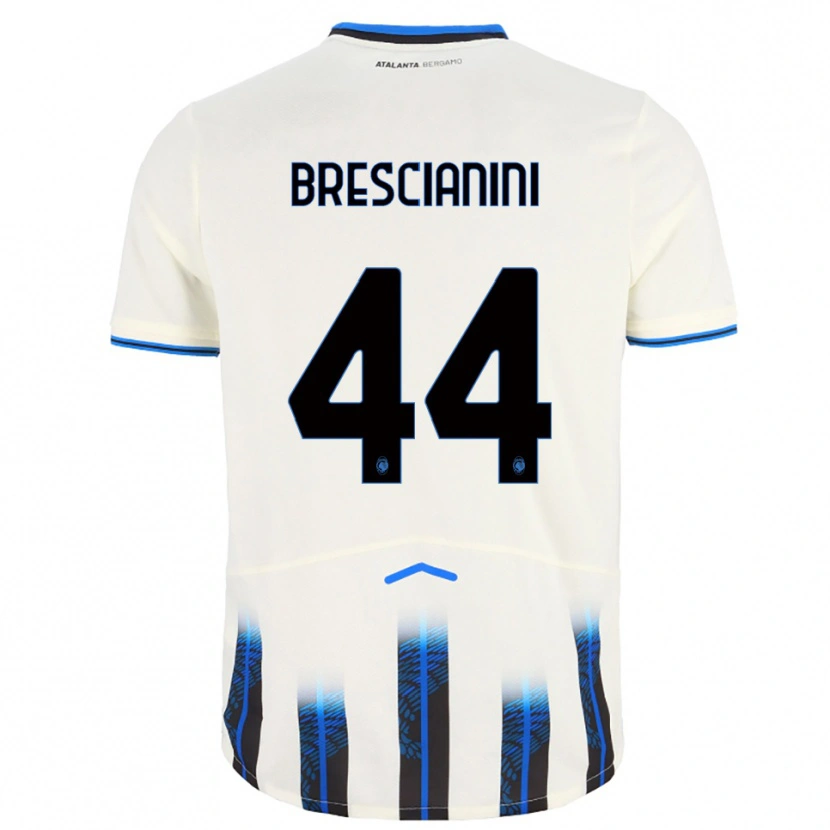 Danxen Enfant Maillot Marco Brescianini #44 Blanc Bleu Tenues Extérieur 2025/26 T-Shirt