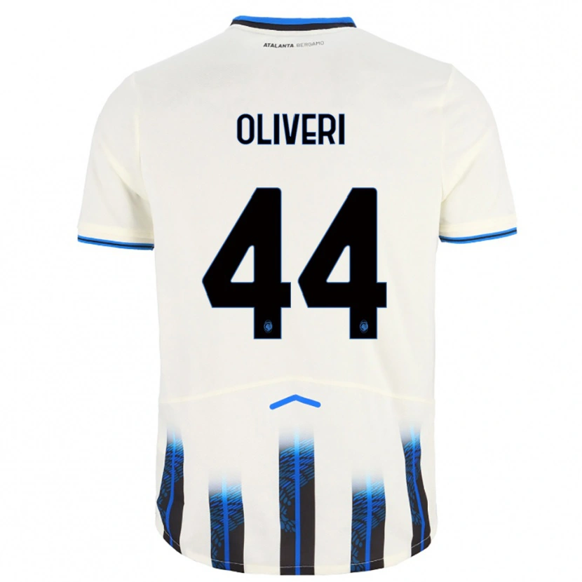Danxen Enfant Maillot Andrea Oliveri #44 Blanc Bleu Tenues Extérieur 2025/26 T-Shirt