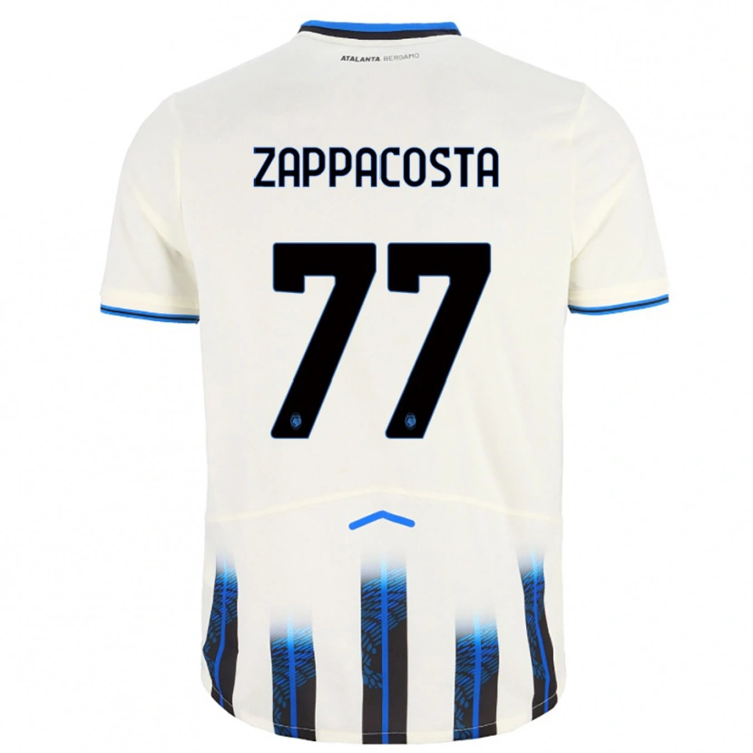 Danxen Enfant Maillot Davide Zappacosta #77 Blanc Bleu Tenues Extérieur 2025/26 T-Shirt