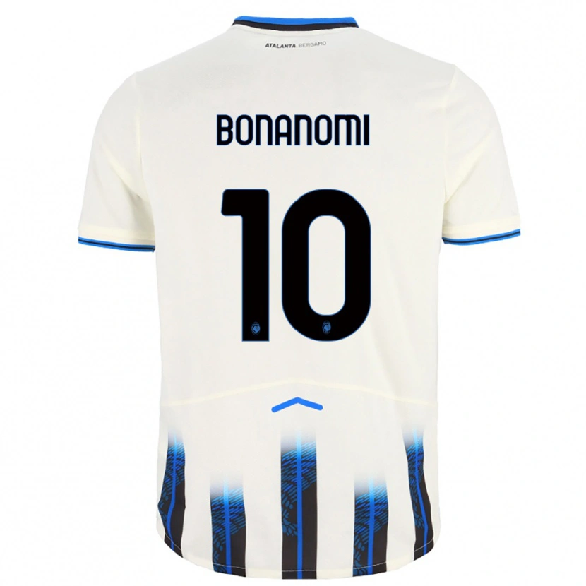 Danxen Enfant Maillot Andrea Bonanomi #10 Blanc Bleu Tenues Extérieur 2025/26 T-Shirt
