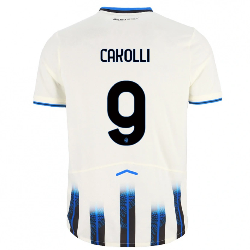 Danxen Enfant Maillot Dion Cakolli #9 Blanc Bleu Tenues Extérieur 2025/26 T-Shirt