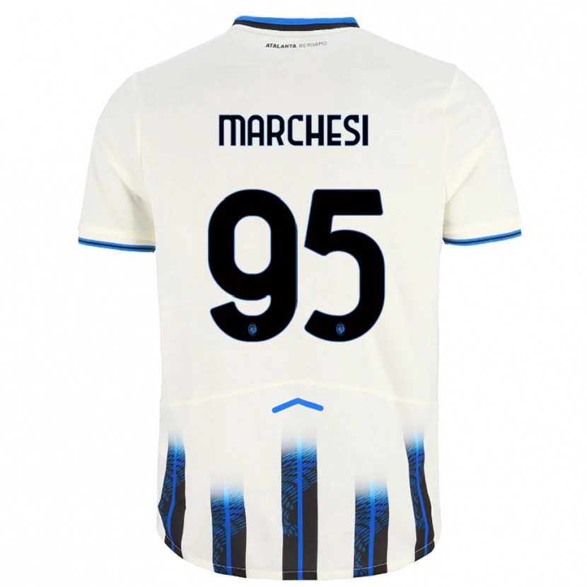 Danxen Enfant Maillot Silvia Marchesi #95 Blanc Bleu Tenues Extérieur 2025/26 T-Shirt