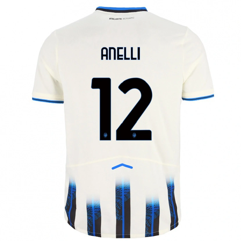 Danxen Enfant Maillot Alessandro Anelli #12 Blanc Bleu Tenues Extérieur 2025/26 T-Shirt