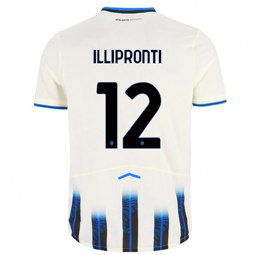 Danxen Enfant Maillot Filippo Illipronti #12 Blanc Bleu Tenues Extérieur 2025/26 T-Shirt