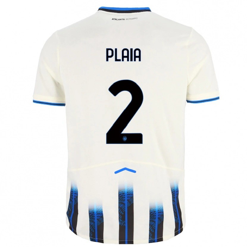 Danxen Enfant Maillot Matteo Plaia #2 Blanc Bleu Tenues Extérieur 2025/26 T-Shirt