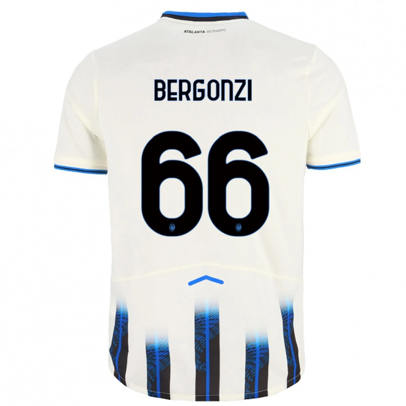 Danxen Enfant Maillot Federico Bergonzi #66 Blanc Bleu Tenues Extérieur 2025/26 T-Shirt