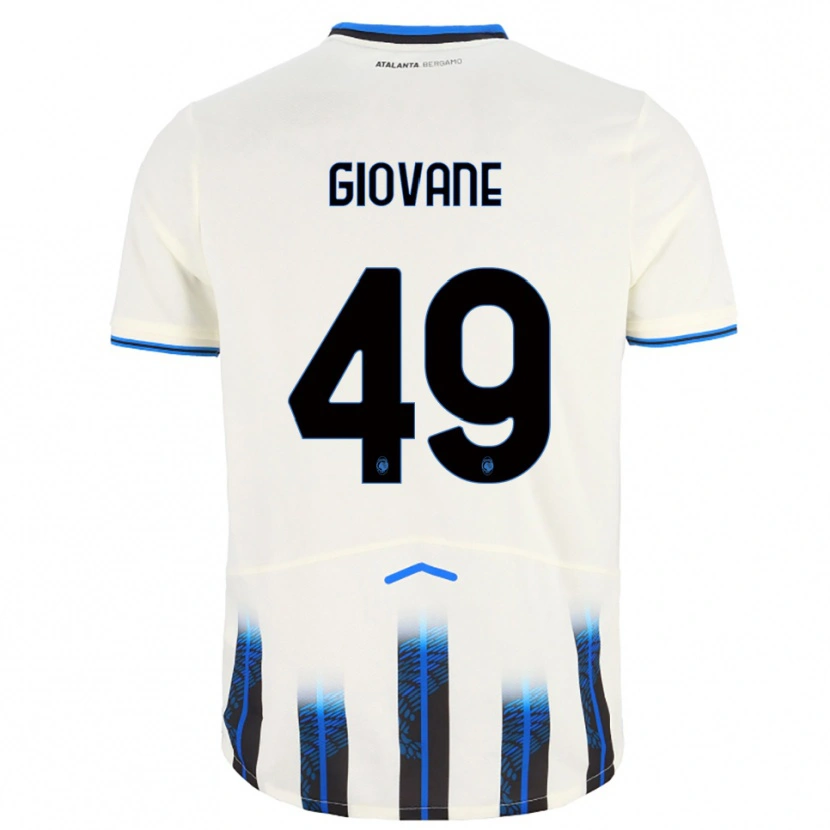 Danxen Enfant Maillot Samuel Giovane #49 Blanc Bleu Tenues Extérieur 2025/26 T-Shirt