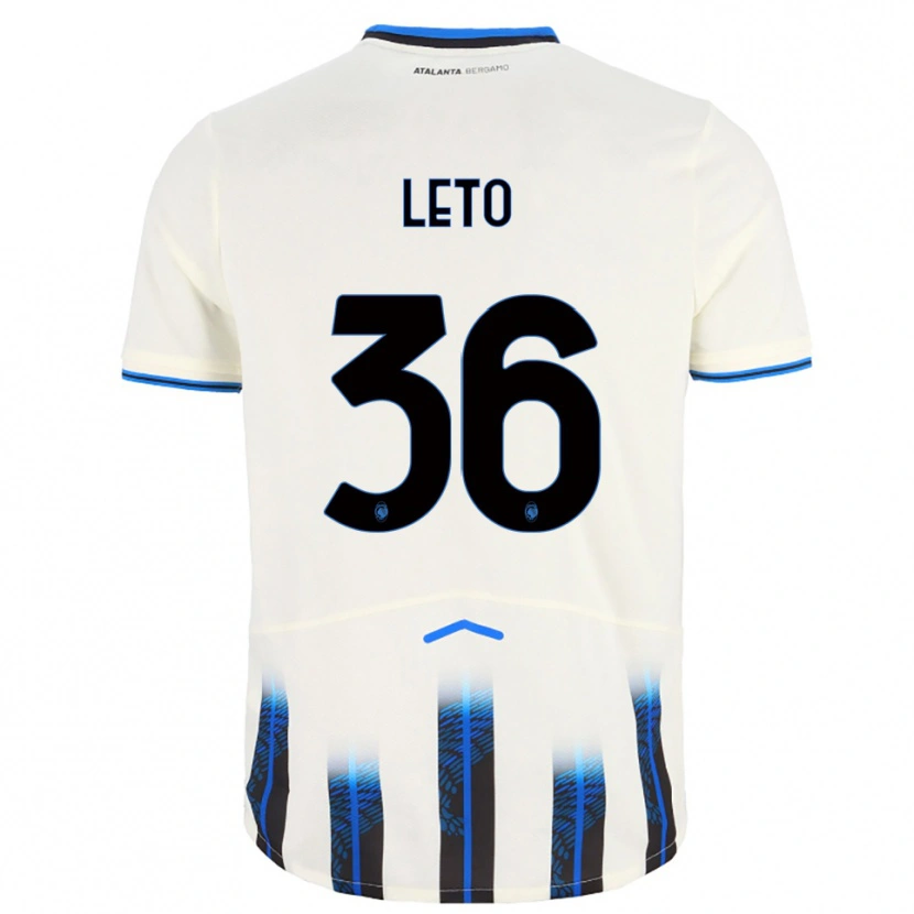 Danxen Enfant Maillot Manuel Leto #36 Blanc Bleu Tenues Extérieur 2025/26 T-Shirt