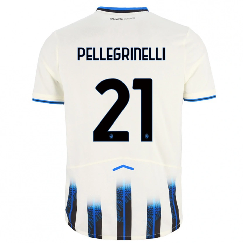 Danxen Enfant Maillot Giorgia Pellegrinelli #21 Blanc Bleu Tenues Extérieur 2025/26 T-Shirt