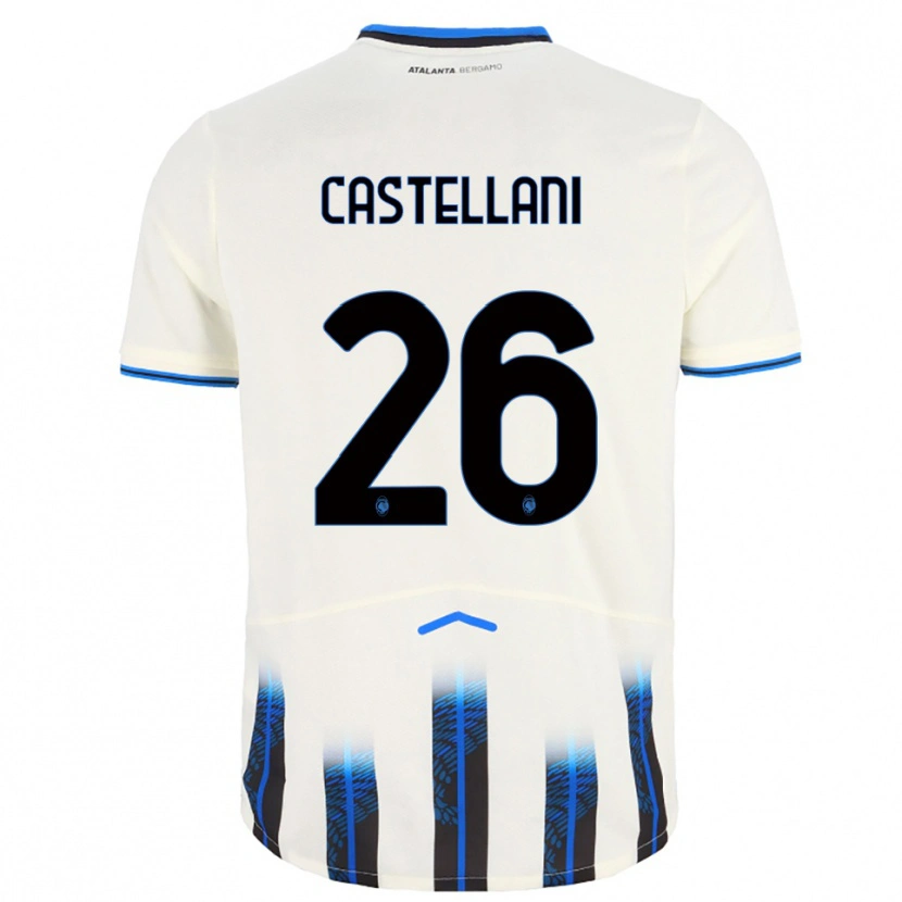 Danxen Enfant Maillot Eleonora Castellani #26 Blanc Bleu Tenues Extérieur 2025/26 T-Shirt