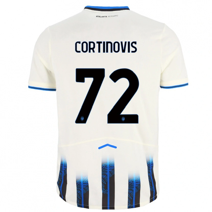 Danxen Enfant Maillot Alessandro Cortinovis #72 Blanc Bleu Tenues Extérieur 2025/26 T-Shirt