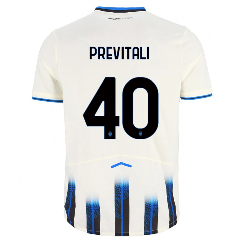 Danxen Enfant Maillot Cristian Previtali #40 Blanc Bleu Tenues Extérieur 2025/26 T-Shirt