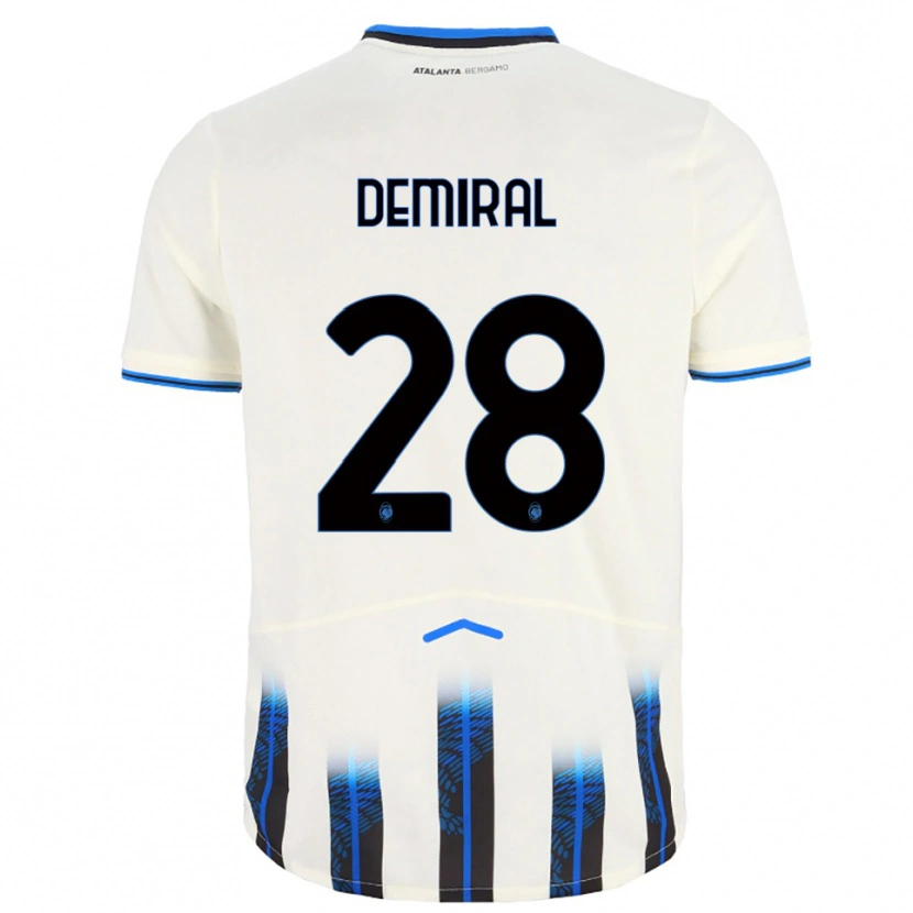 Danxen Enfant Maillot Merih Demiral #28 Blanc Bleu Tenues Extérieur 2025/26 T-Shirt