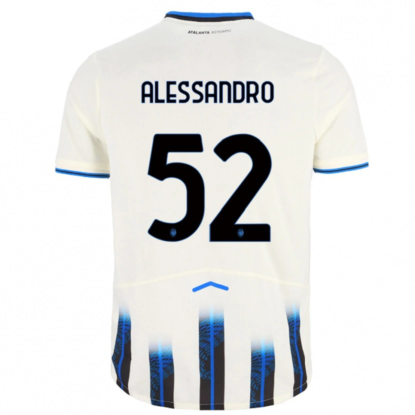 Danxen Enfant Maillot Alessandro Rinaldi #52 Blanc Bleu Tenues Extérieur 2025/26 T-Shirt