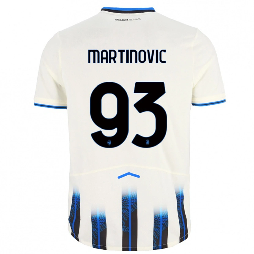 Danxen Enfant Maillot Melania Martinovic #93 Blanc Bleu Tenues Extérieur 2025/26 T-Shirt