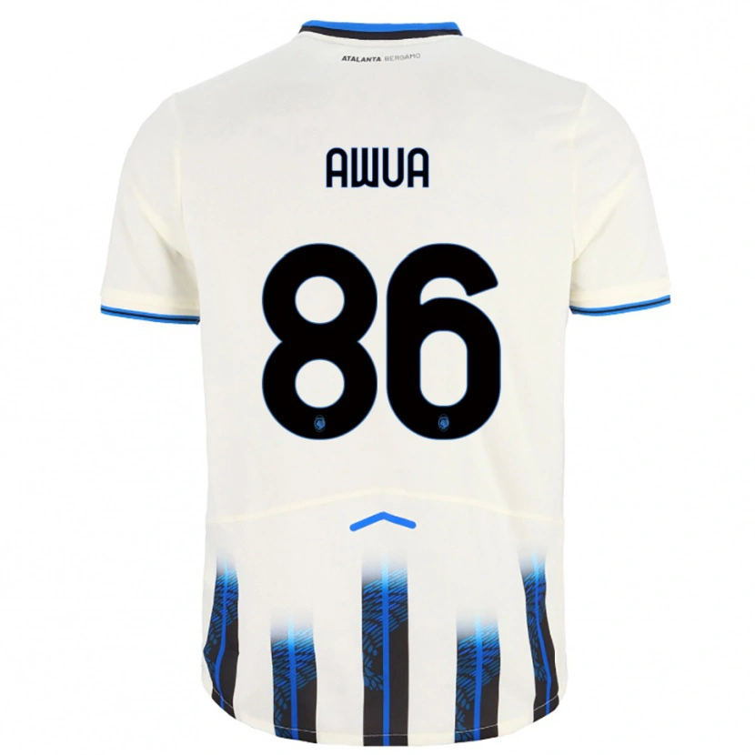 Danxen Enfant Maillot Theophilus Awua #86 Blanc Bleu Tenues Extérieur 2025/26 T-Shirt