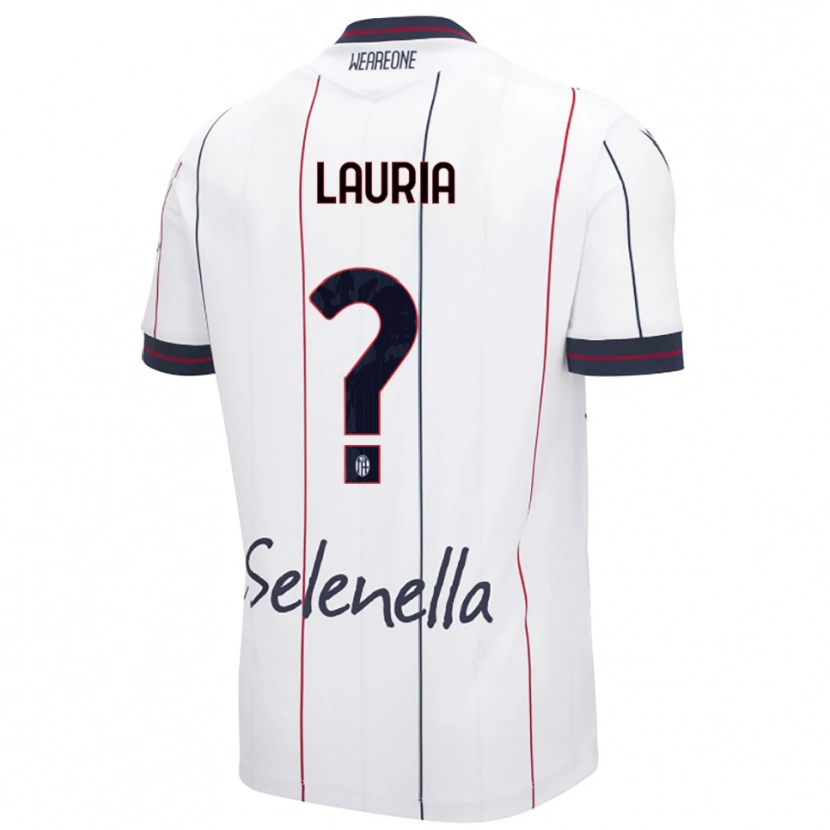 Danxen Enfant Maillot Nicole Lauria #0 Blanc Bleu Roi Tenues Extérieur 2025/26 T-Shirt