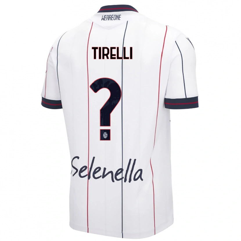 Danxen Enfant Maillot Manuel Tirelli #0 Blanc Bleu Roi Tenues Extérieur 2025/26 T-Shirt