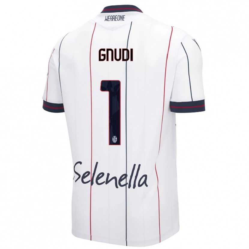 Danxen Enfant Maillot Riccardo Gnudi #1 Blanc Bleu Roi Tenues Extérieur 2025/26 T-Shirt