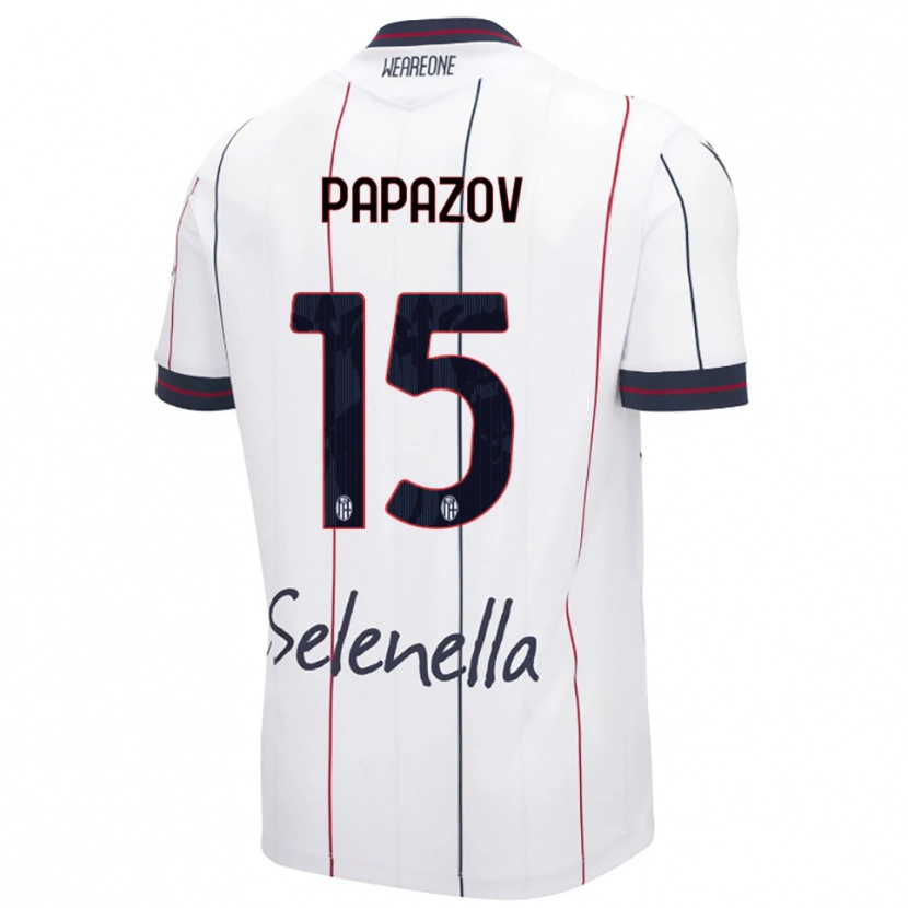 Danxen Enfant Maillot Dimitar Papazov #15 Blanc Bleu Roi Tenues Extérieur 2025/26 T-Shirt