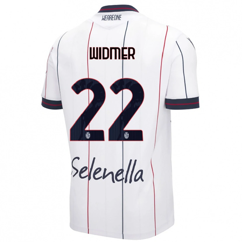 Danxen Enfant Maillot Renato Widmer D'autilia #22 Blanc Bleu Roi Tenues Extérieur 2025/26 T-Shirt