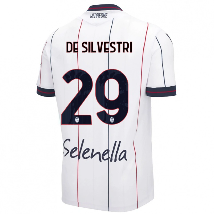 Danxen Enfant Maillot Lorenzo De Silvestri #29 Blanc Bleu Roi Tenues Extérieur 2025/26 T-Shirt