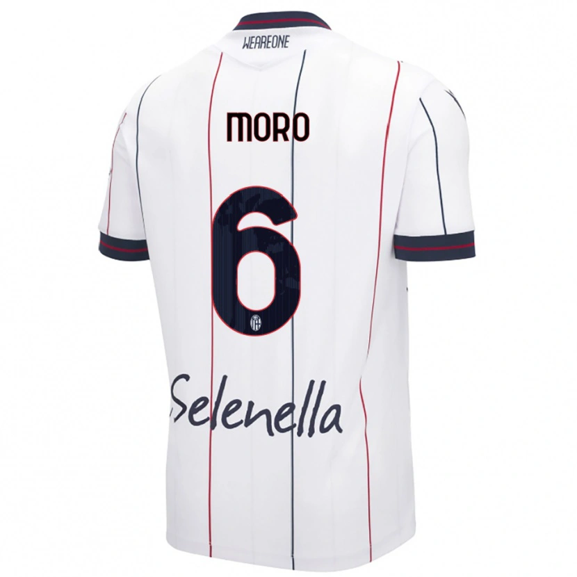 Danxen Enfant Maillot Nikola Moro #6 Blanc Bleu Roi Tenues Extérieur 2025/26 T-Shirt