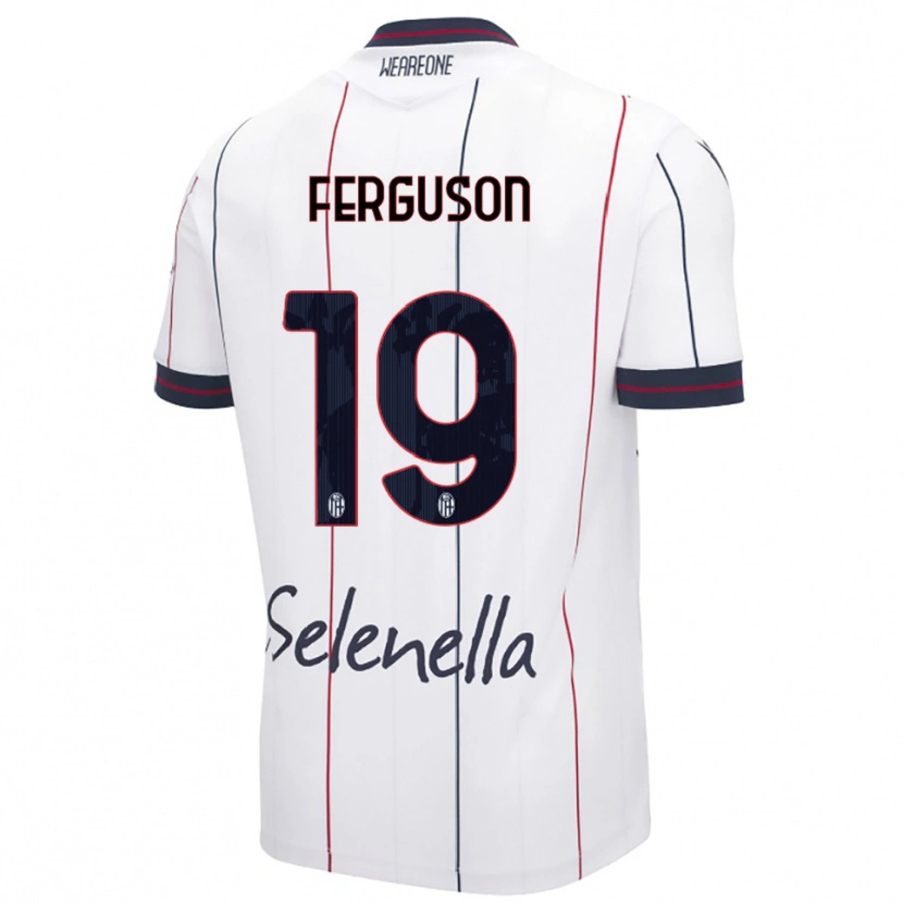 Danxen Enfant Maillot Lewis Ferguson #19 Blanc Bleu Roi Tenues Extérieur 2025/26 T-Shirt