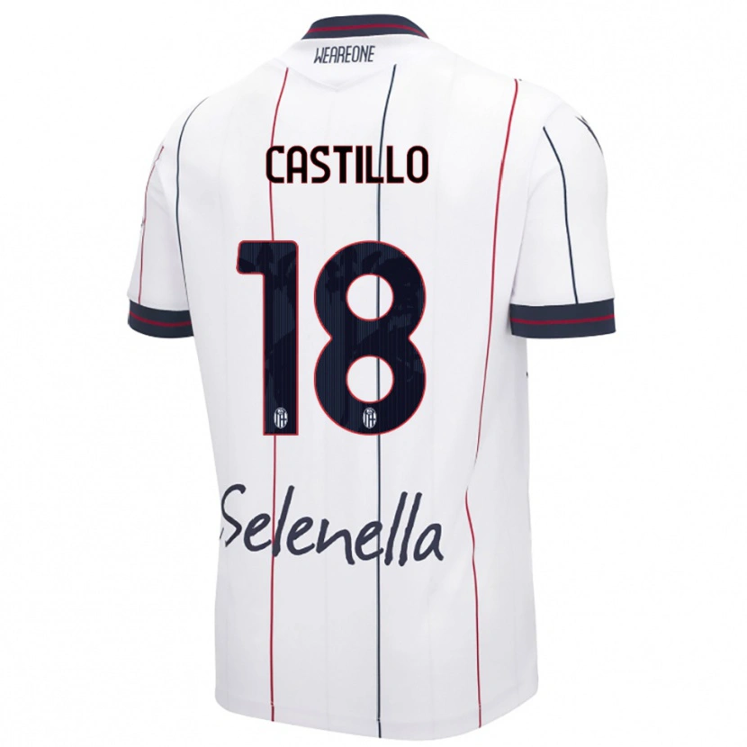 Danxen Enfant Maillot Tomas Castillo #18 Blanc Bleu Roi Tenues Extérieur 2025/26 T-Shirt