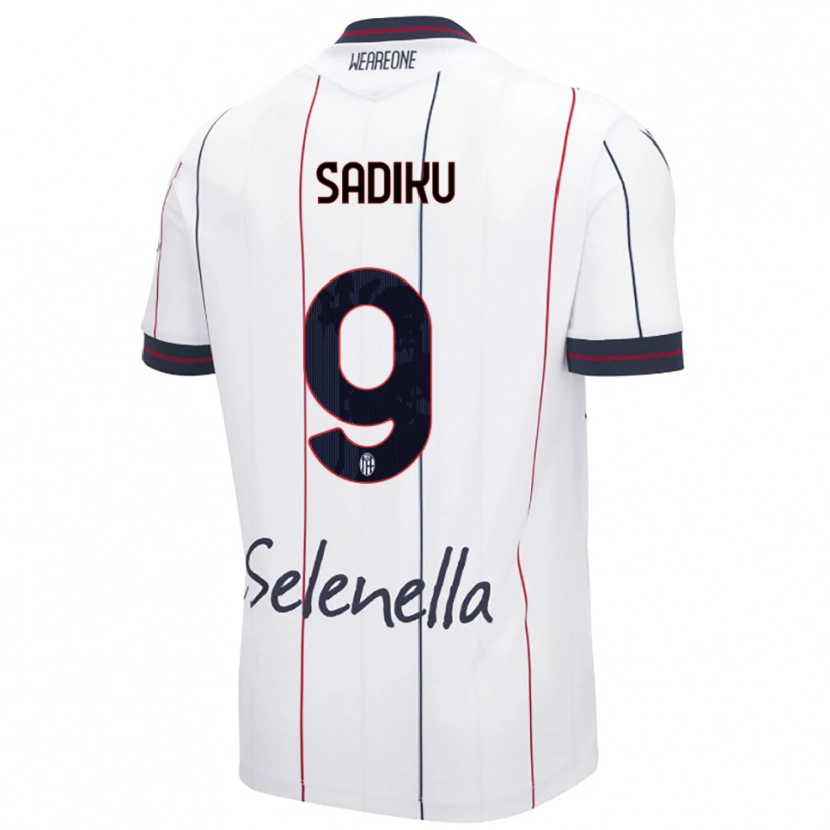 Danxen Enfant Maillot Bamir Sadiku #9 Blanc Bleu Roi Tenues Extérieur 2025/26 T-Shirt