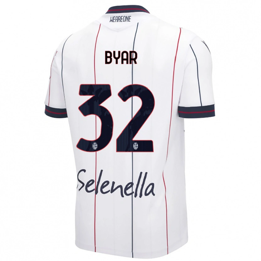 Danxen Enfant Maillot Naïm Byar #32 Blanc Bleu Roi Tenues Extérieur 2025/26 T-Shirt
