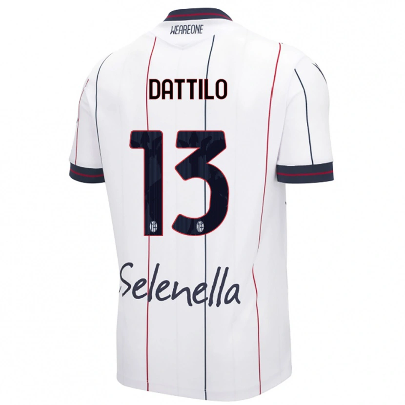 Danxen Enfant Maillot Gabriel Dattilo #13 Blanc Bleu Roi Tenues Extérieur 2025/26 T-Shirt