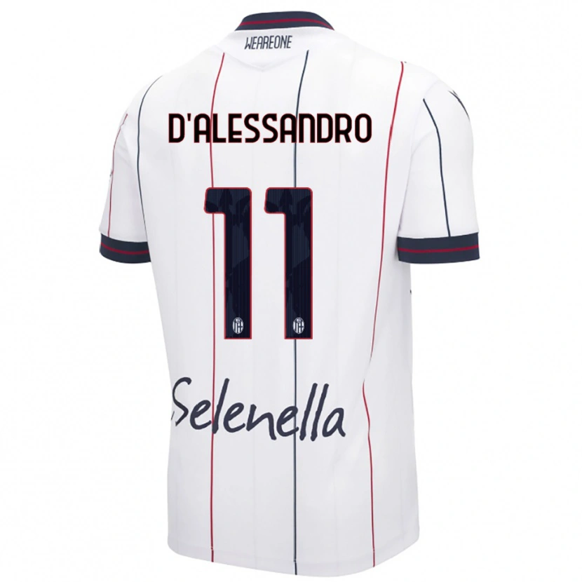 Danxen Enfant Maillot Giuliano D'alessandro #11 Blanc Bleu Roi Tenues Extérieur 2025/26 T-Shirt