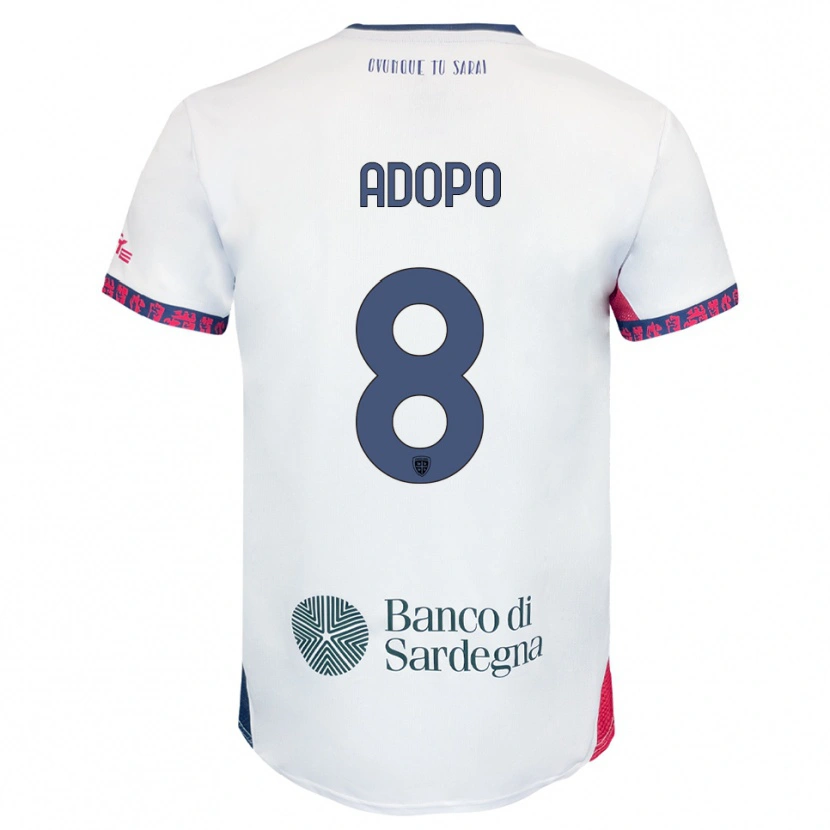 Danxen Enfant Maillot Michel Adopo #8 Blanc Marine Rouge Tenues Extérieur 2025/26 T-Shirt