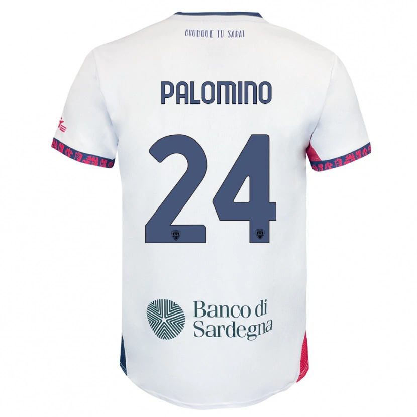 Danxen Enfant Maillot Jose Luis Palomino #24 Blanc Marine Rouge Tenues Extérieur 2025/26 T-Shirt