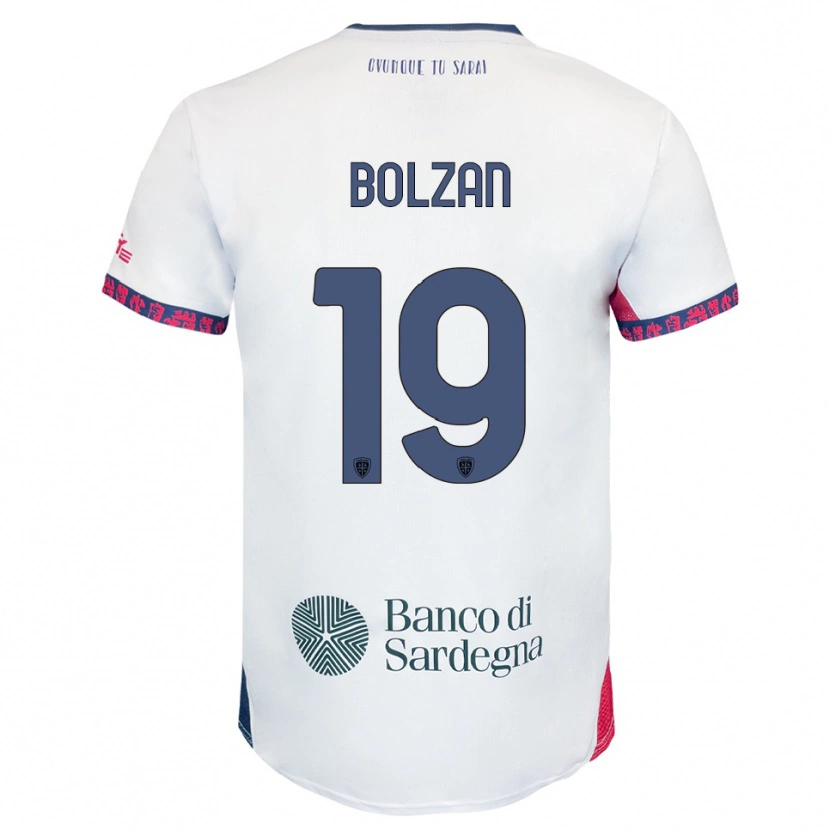 Danxen Enfant Maillot Alessandro Bolzan #19 Blanc Marine Rouge Tenues Extérieur 2025/26 T-Shirt